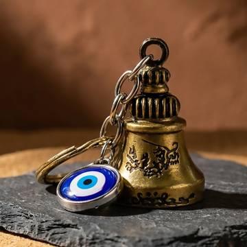 Guardian Bell with Evil Eye Key Chain by ServDharm