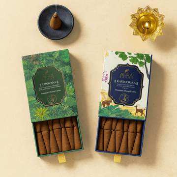 Auradecor Premium Dhoop Cones (Kastoorika & Tapovana)
