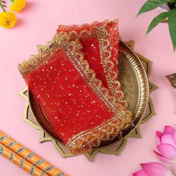 Golden & Red Chunri by Shubhika