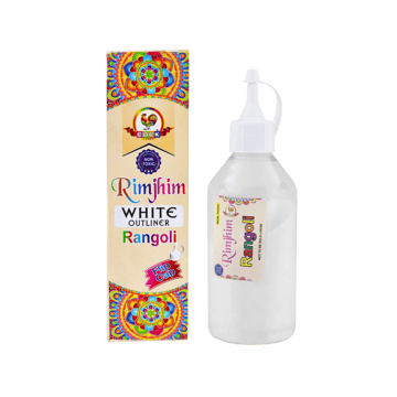 Rimjhim Non Toxic Outliner For Rangoli Colors (White) - Cock