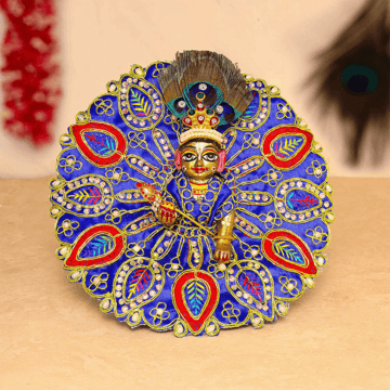Royal Blue Embroidered Laddu Gopal Dress (Size-3-4) by Aksharveda