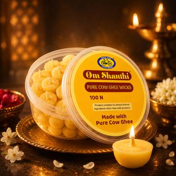Om Shanthi Pure Cow Ghee Diya Batti by Cycle