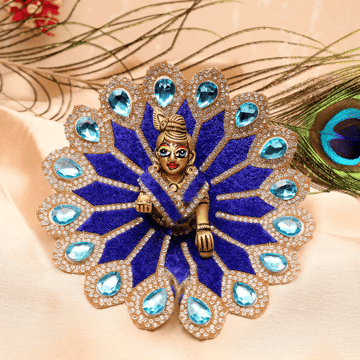 Blue Stone Studded Laddu Gopal Dress (Size-0-1) by Aksharveda