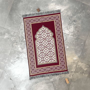 Maroon Janamaz Prayer Mat by Rumeha