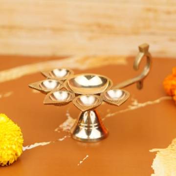 Panch Mukhi Brass Diya by ServDharm