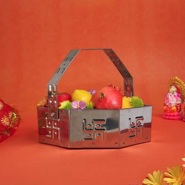 Stainless Steel Pooja Thali Basket by Sohum