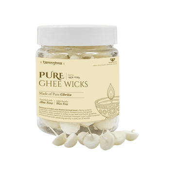 Pure Desi Cow Ghee Diya Batti / Wicks by Paraayan.com