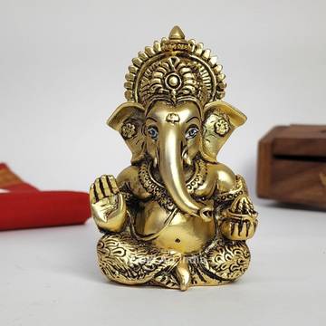 Antique Ganesha Idol (3.5") by Gold Art India