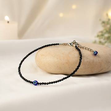 Astrotalk Evil Eye with Black Tourmaline Anklet