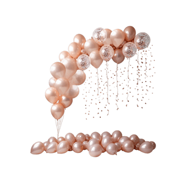 Rose Gold & Confetti Balloons Combo Party Propz