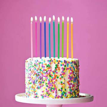 Neon Rainbow Cake Stick Candle (Multicolor) Party Propz