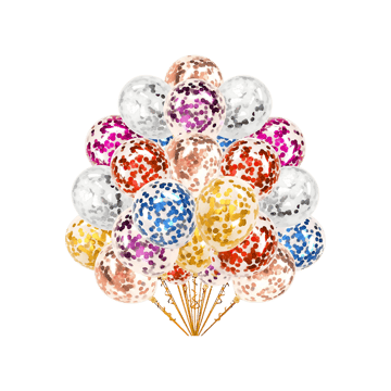 Confetti Balloons with Curling Ribbon by Flyloons
