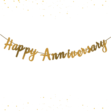 Happy Anniversary Banner (Golden) Party Propz