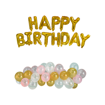 Birthday Decoration Kit (Pink & Gold) by Party Propz