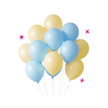 Blue & Yellow Pastel Balloons by Litt