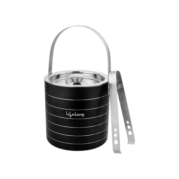 Stainless Steel Double Walled Ice Bucket with Tong by Lifelong