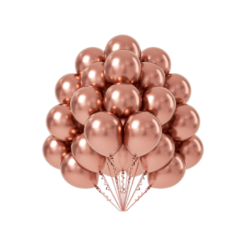 Metallic Chrome Rose Gold Balloons by Flyloons