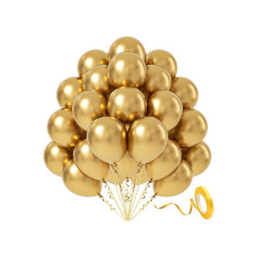 Metallic Balloons with Curling Ribbon by Flyloons