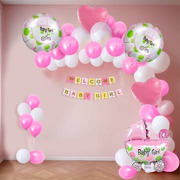 Welcome Baby Girl Decoration Kit Party Propz