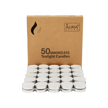 Unscented Tea Light Candles (White) by Auradecor