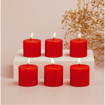 Votive Pillar Candle (Raspberry, Red) by Auradecor