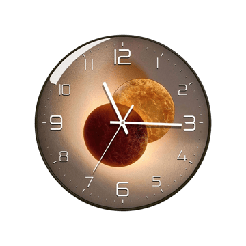 Tekcool 12" Non-Ticking Quartz Wall Clock (Brown)