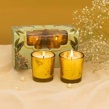 Votive Wax Filled Jar Candle (Jasmine, White) by Auradecor