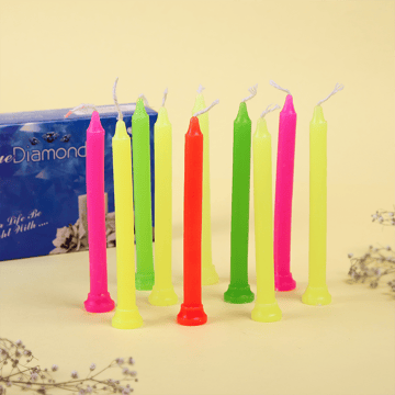 Blue Diamond Stick Candle (Multicolour) by Auradecor