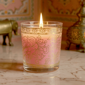 Pink Haveli Votive Scented Jar Candle (Rose) by Ekam