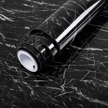 Vinyl Marble Adhesive Wallpaper (Black) - Tekcool