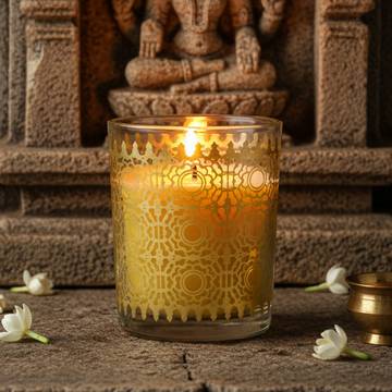Stone Palace Scented Jar Candle (Temple Bloom) by Ekam