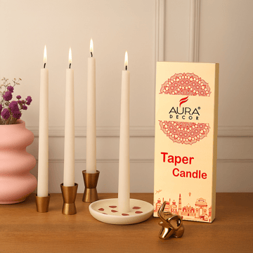 Taper Stick Candle (White) by Auradecor