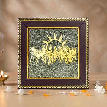 Astrotalk 7 Horses On Raw Pyrite Photo Frame