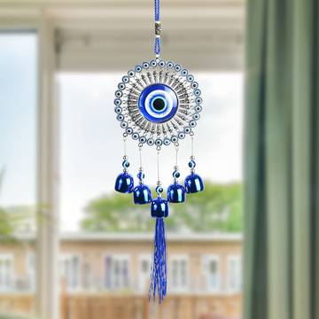 Evil Eye Wall Hanging Bell (Blue) - Zaicus