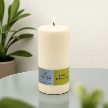 Pillar Candle (Unscented, White) by Auradecor