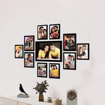 Wall Mounted Photo Frame Set (Black) - Rousrie