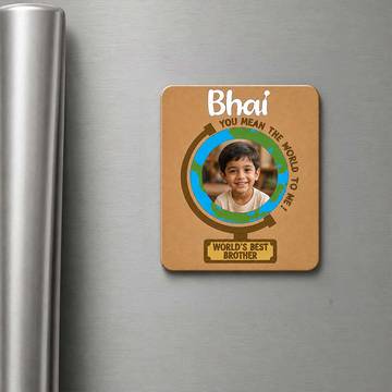 Party Propz Raksha Bandhan Fridge Magnet for Brother (3" x 3" x 3", Brown)