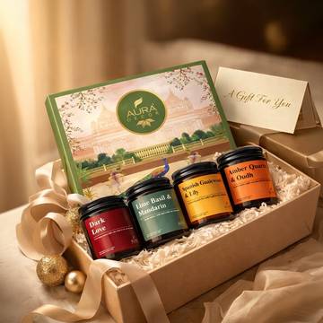 Amber Jar Candle Gift Set by Auradecor