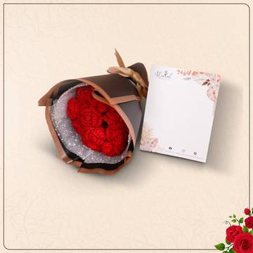 Floreal Blooming Love Roses Crochet Flower Bouquet
