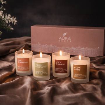 Fragrance Votive Jar Candle with Frosted Glass by Auradecor