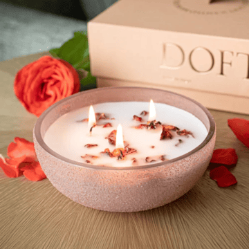 Mini Bowl Scented Candle (English Rose) by doft candles