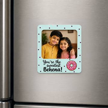 Party Propz Raksha Bandhan Fridge Magnet for Sister (3" x 3" x 3", Blue)