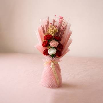 Phlavar Premium Handmade Rose Crochet Flower Bouquet
