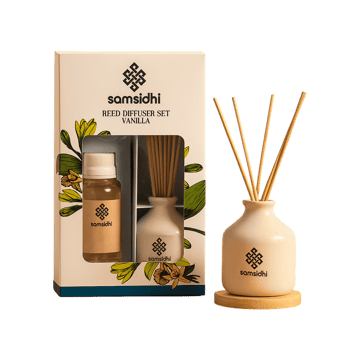 Reed Sticks & Oil Diffuser Set (Vanilla) by Samsidhi