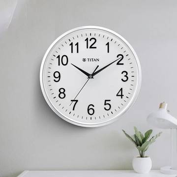 Titan Silent Wall Clock (White)