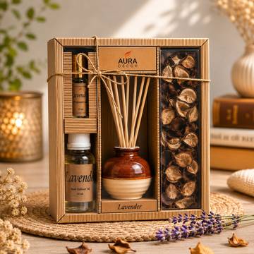 Auradecor Reed Lavender Oil Diffuser Set