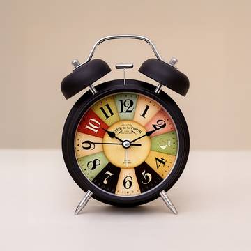 Bonzila Vintage Twin Bell Alarm Table Clock (Black)
