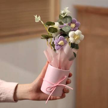 VRB Dec Purple Crochet Flower Bouquet