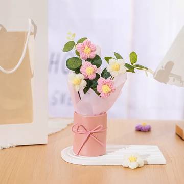 Satyam Kraft Artificial Crochet Flower with Pot