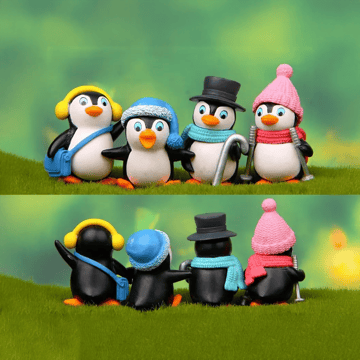Satyam Kraft Cute Penguin Figurines (2", Multicolour)